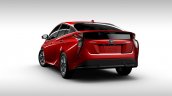 2016 Toyota Prius red rear three quarters view North American specification official image