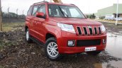 Mahindra TUV300 front three quarter red first drive review