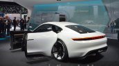 Porsche Mission E rear three quarter with doors open at the IAA 2015