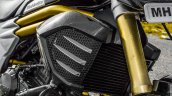 Mahindra Mojo black radiator close up review