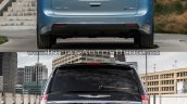 2017 Chrysler Pacifica Hybrid vs. 2016 Chrysler Town & Country rear