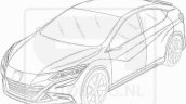 2016 Honda Civic hatchback front leaked patent drawings