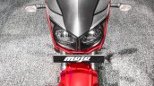 Mahindra Mojo accessories matte red front at Auto Expo 2016