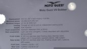 Moto Guzzi V9 Bobber specifications at Auto Expo 2016