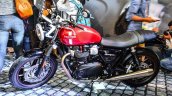 Triumph Bonneville Street Twin Red side at Auto Expo 2016