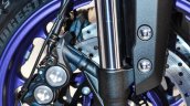 Yamaha MT-09 front brake caliper at Auto Expo 2016
