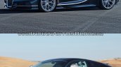 Bugatti Chiron vs. Bugatti Veyron front three quarters standstill