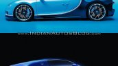 Bugatti Chiron vs. Bugatti Veyron side profile