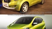 Datsun redi-GO front three quarter Concept vs Reality