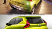 Datsun redi-GO rear three quarter Concept vs Reality