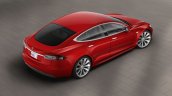 New Tesla Model S (facelift) rear three quarters top view