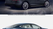 Tesla Model S old vs. new rear three quarters