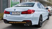 2017 BMW 5 Series M Sport rear three quarters rendering