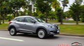 Nissan Kicks official image front three quarters right side driving shot