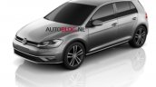 2017 VW Golf (facelift) front three quarters leaked image
