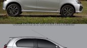 Toyota Etios hatchback facelift vs Older model side Old vs New