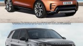 2017 Land Rover Discovery vs. Land Rover Discovery Sport front three quarters right side
