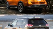 2017 Nissan Rogue (facelift) vs. 2014 Nissan Rogue - Image Gallery rear three quarters