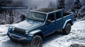 2018 Jeep Wrangler-based pickup blue front three quarters rendering