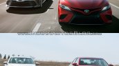 2018 Toyota Camry vs. 2015 Toyota Camry front driving