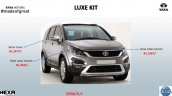 Tata Hexa Luxe kit front accessories list