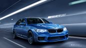 2018 BMW M5 front three quarters rendering third image