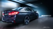 2018 BMW M5 rear three quarters rendering fourth image