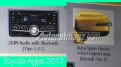 2017 Toyota Agya TRD S (facelift) audio system and ORVM