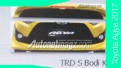 2017 Toyota Agya TRD S (facelift) rear spoiler and front bumper