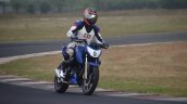 TVS Apache RTR 200 track experience at MMRT front three quarter motion