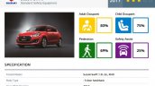 2017 Suzuki Swift safety pack Euro NCAP crash test result