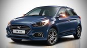 2018 Hyundai i20 (facelift) rendered in blue colour