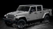 Jeep Wrangler Pickup crew cab front three quarters left side second rendering