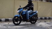 TVS Victor review motion front three quarter