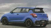 2017 Suzuki Swift Sport blue rear three quarters rendering