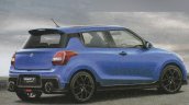 2017 Suzuki Swift Sport blue rear three quarters right side rendering