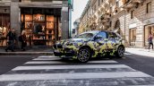 Camouflaged BMW X2 side snapped Milano Fashion Show