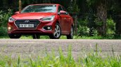 Hyundai Verna 2017 test drive review front three quarters low