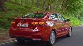 Hyundai Verna 2017 test drive review rear three quarters action shot
