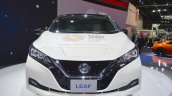 2018 Nissan Leaf front at the 2017 Dubai Motor Show
