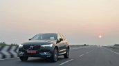 Volvo XC60 test drive review front angle tracking shot far