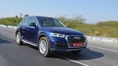 2018 Audi Q5 test drive review front three quarters motion
