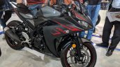 2018 Yamaha YZF-R3 Black front right quarter at 2018 Auto Expo