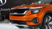 Kia SP Concept front fascia side view at Auto Expo 2018