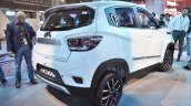 Mahindra e-KUV100 rear three quarters at Auto Expo 2018