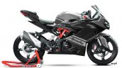 TVS Apache RR 310 rendered Grey and Black with stripes