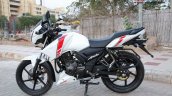 TVS Apache RTR 160 Race Edition White in Images left side