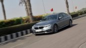 BMW 5-Series 530d review front angle action shot