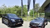 Mercedes-AMG GLE 43 4MATIC Coupe ‘OrangeArt’ and SLC 43 ‘RedArt’ front three quarters