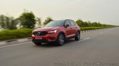 Volvo XC40 review front angle action shot tilt